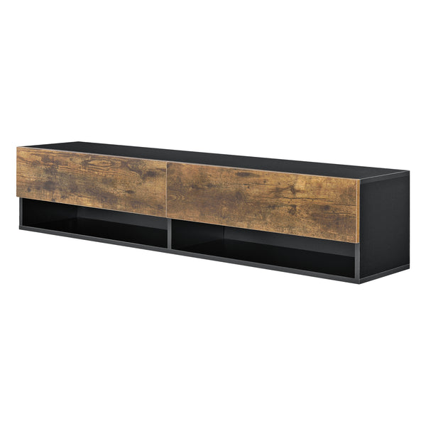 Mobile Porta TV Halmstad da Parete con Ante a Ribalta 140 x 31 x 30 cm [en.casa]