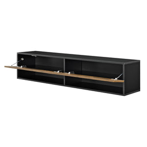 Mobile Porta TV Halmstad da Parete con Ante a Ribalta 140 x 31 x 30 cm [en.casa]