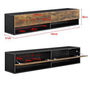 Mobile Porta TV Halmstad da Parete con Ante a Ribalta 140 x 31 x 30 cm [en.casa]