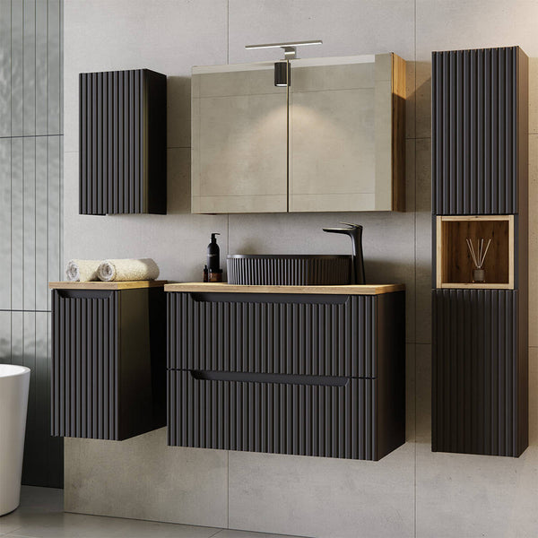 Mobile Sottolavabo da Parete NEWPORT con Cassetti e Armadietto [en.casa]