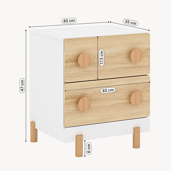 Comodino per Cameretta Vaarentaa 47x40x35 cm [en.casa]