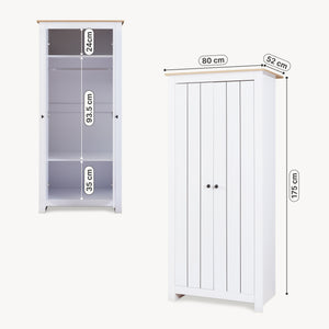Armadio per Guardaroba Trorjam con Barra Appendiabiti e Scomparti 175 x 80 x 52 cm [en.casa]