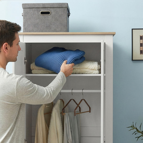 Armadio per Guardaroba Trorjam con Barra Appendiabiti e Scomparti 175 x 80 x 52 cm [en.casa]
