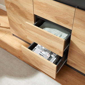 Buffet Kyr chêne rustique / noir [en.casa]
