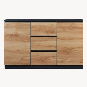 Buffet Kyr chêne rustique / noir [en.casa]
