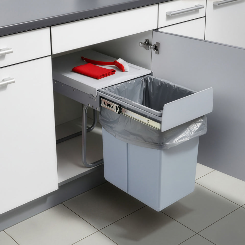 Poubelle encastrable Froland 2/3 compartiments gris diff. versions [en.casa] - premiumXL