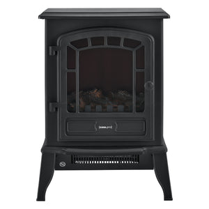 [casa.pro] Camino elettrico 39 x 24 x 56,5 cm Fuoco realistico Termostato integrato 2 livelli di riscaldamento Metallo plastica e vetro