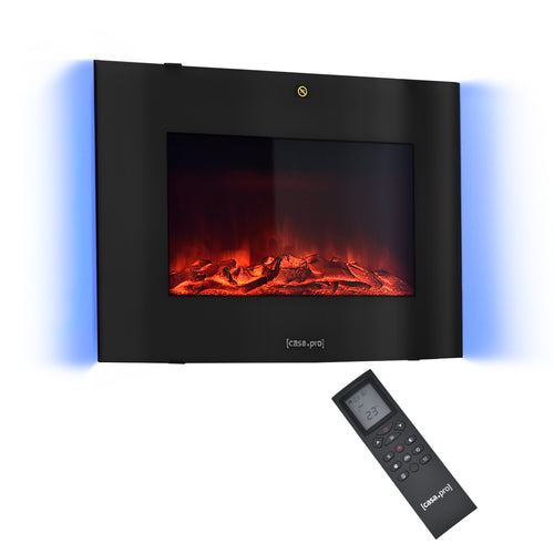 Cheminée Électrique Attachable au Mur 36 LEDs Integrés [casa.pro]