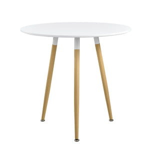 Table à manger Camille Ø80 cm rétro - design blanc en.casa - premiumXL