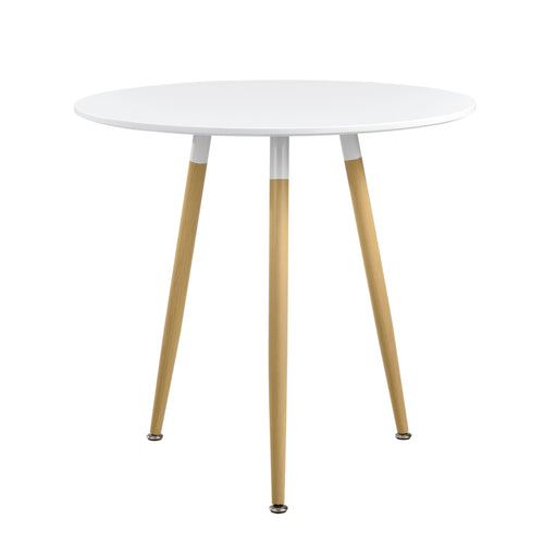 Table à manger Camille Ø80 cm rétro - design blanc en.casa - premiumXL