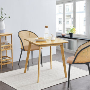 Table à manger Närpes pour 2 personnes bambou 75x70x70 cm [en.casa] - premiumXL