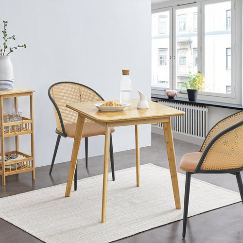 Table à manger Närpes pour 2 personnes bambou 75x70x70 cm [en.casa] - premiumXL