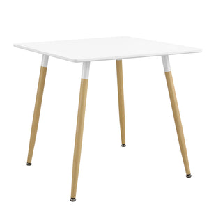 Table à manger Hessen 80x80x74 cm blanc mat en carré et rond en.casa - premiumXL