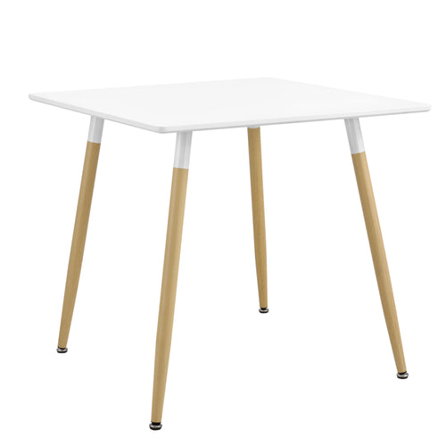 Table à manger Hessen 80x80x74 cm blanc mat en carré et rond en.casa - premiumXL