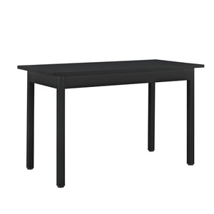 [en.casa] Arredo Sala da Pranzo Tavolo 120 x 60 x 75 cm con 4 Sedie 83 x 54 x 48 cm MDF Acciaio Plastica