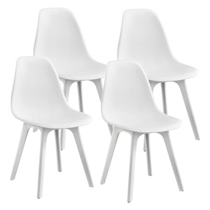 [en.casa] Arredo Sala da Pranzo Tavolo 120 x 60 x 75 cm con 4 Sedie 83 x 54 x 48 cm MDF Acciaio Plastica