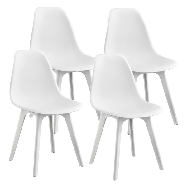 [en.casa] Arredo Sala da Pranzo Tavolo 120 x 60 x 75 cm con 4 Sedie 83 x 54 x 48 cm MDF Acciaio Plastica
