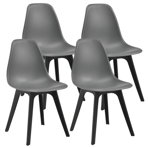 [en.casa] Arredo Sala da Pranzo Tavolo 120 x 60 x 75 cm con 4 Sedie 83 x 54 x 48 cm MDF Acciaio Plastica