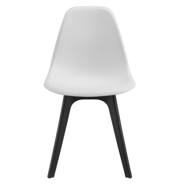 [en.casa] Arredo Sala da Pranzo  Set Tavolo Metallo Vetro 105 x 60 x 75 cm con 4 Sedie in Plastica 83 x 54 x 48 cm