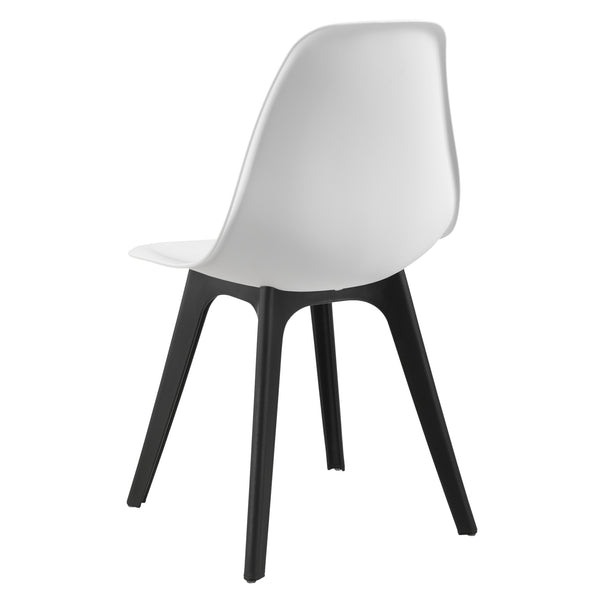 [en.casa] Arredo Sala da Pranzo  Set Tavolo Metallo Vetro 105 x 60 x 75 cm con 4 Sedie in Plastica 83 x 54 x 48 cm