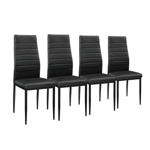 Set Tavolo da Pranzo con 4 Sedie Imbottite Schienale Alto Similpelle [en.casa] 