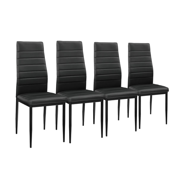 Set Tavolo da Pranzo con 4 Sedie Imbottite Schienale Alto Similpelle [en.casa] 