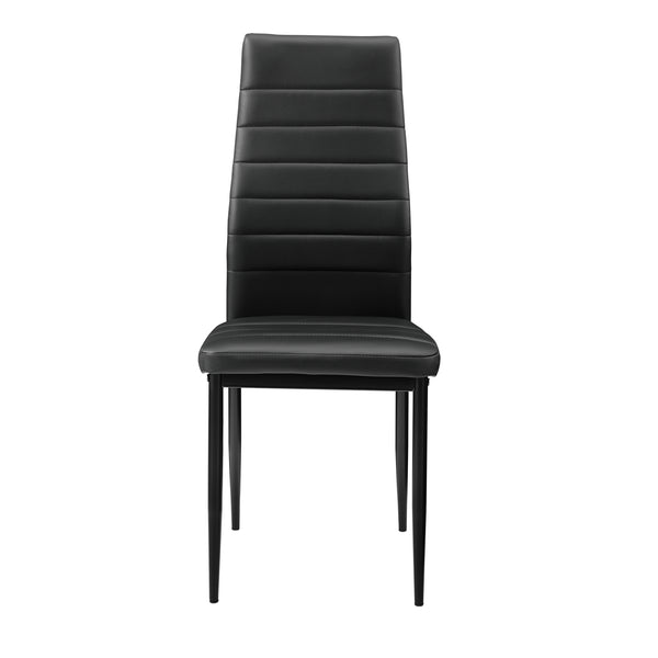 Set Tavolo da Pranzo con 4 Sedie Imbottite Schienale Alto Similpelle [en.casa] 