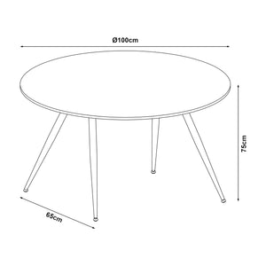 Esstisch Fitjar Beton-Optik in versch. Größen [en.casa]