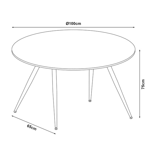 Esstisch Fitjar Beton-Optik in versch. Größen [en.casa]