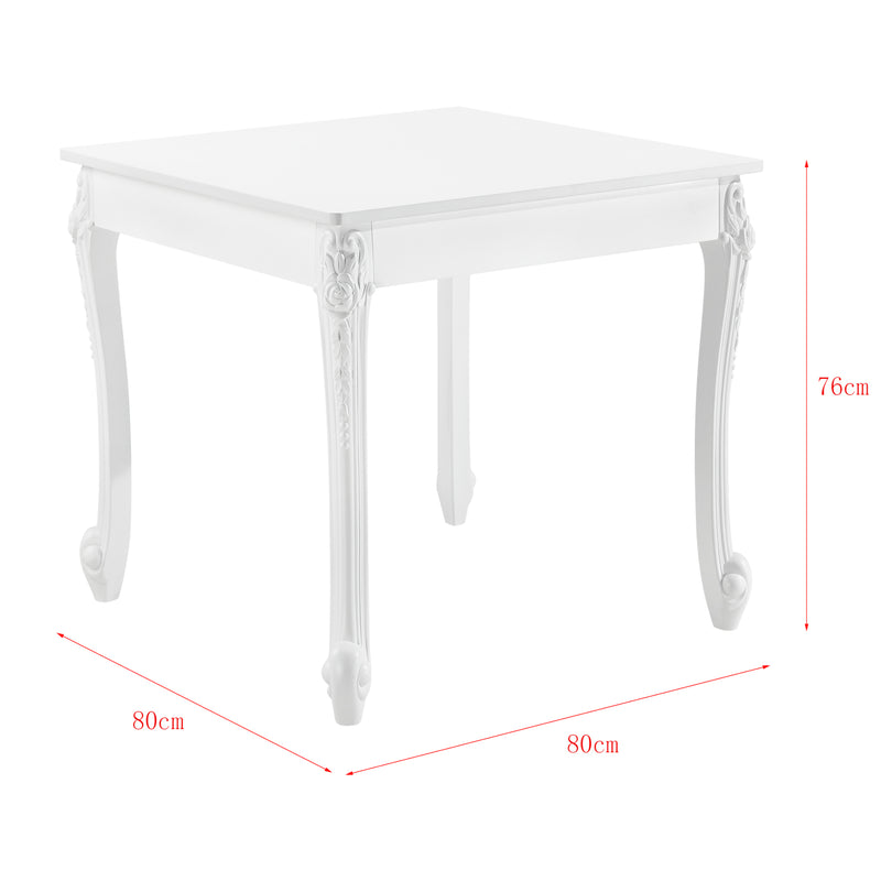 Croquis coté Table de Salle à Manger Lüneburg Blanc [en.casa]