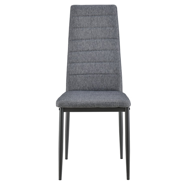 [en.casa] Arredo Sala da Pranzo Tavolo 120 x 60 x 75 cm MDF con 4 Sedie Imbottite 96 x 43 x 52 cm Acciaio Poliestere Grigio
