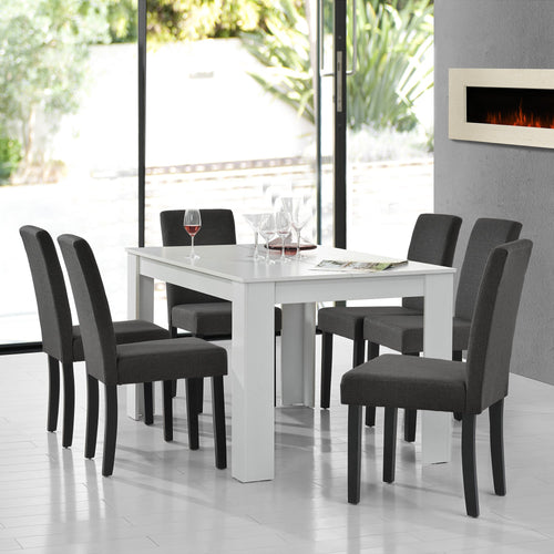 Table de salle à manger avec 6 chaises Kramfors couleurs différentes [en.casa] 