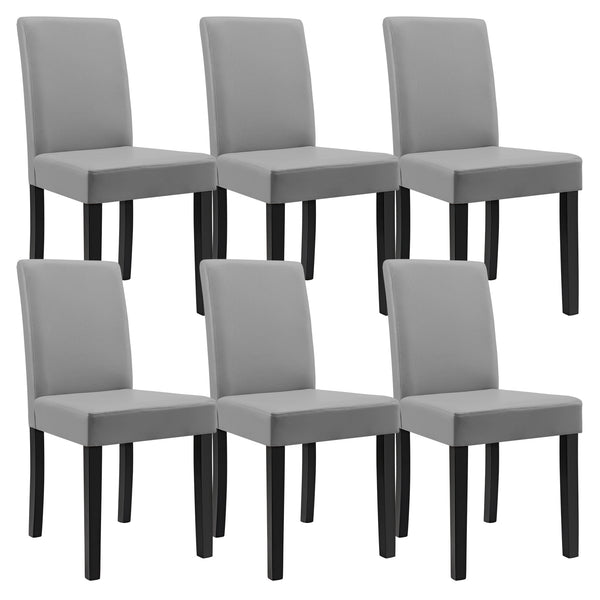 Set Pranzo con Tavolo 140x90 cm e 6 Sedie in Similpelle [en.casa] 