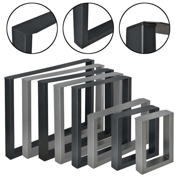 Set di 2 Gambe Rettangolari 'Makers' in Acciaio per Mobili Fai da Te - Vari Colori e Misure [en.casa] 