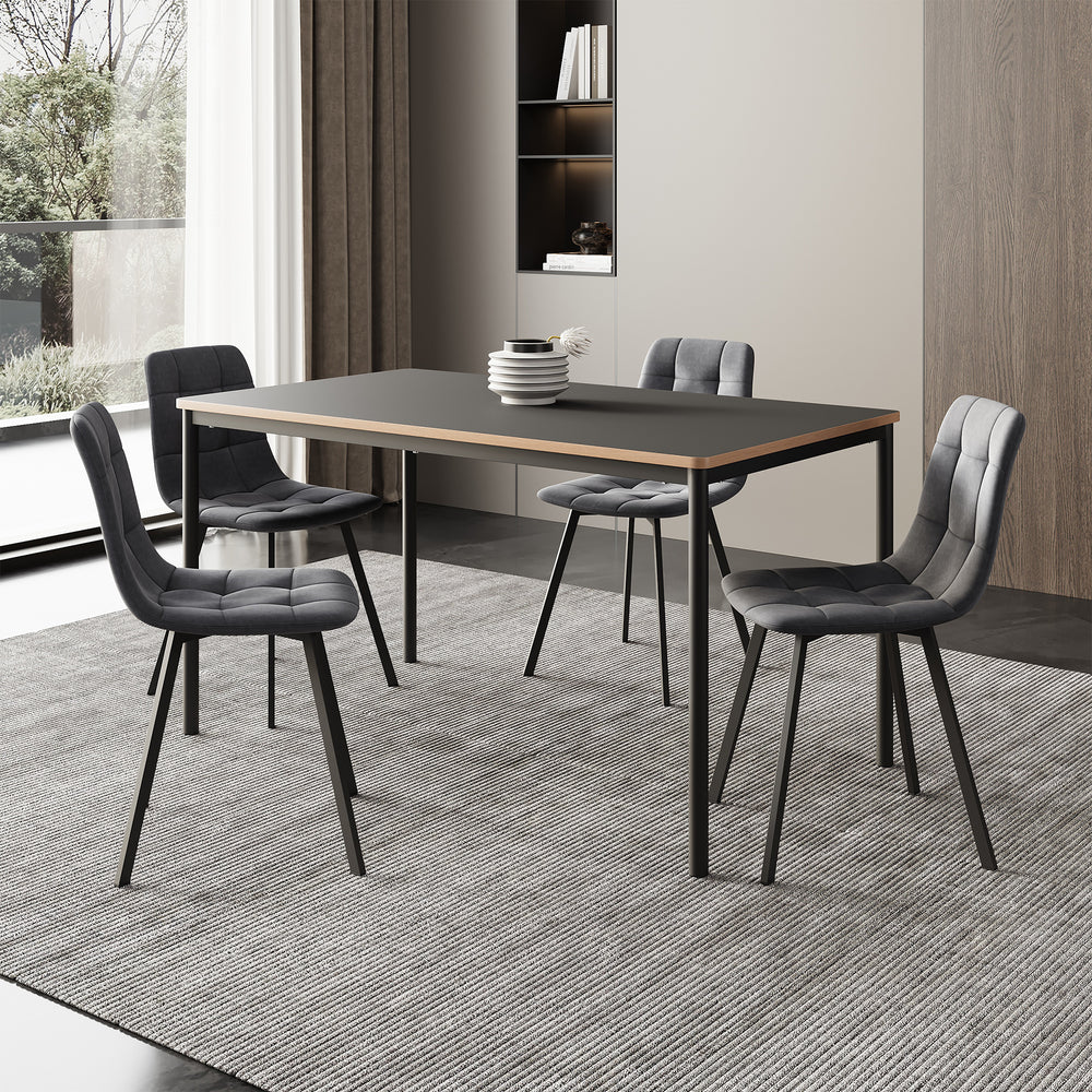 Set pranzo Lindesberg 5 pezzi grigio scuro [en.casa] - premiumXL
