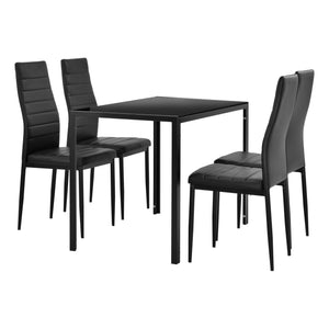 Set Tavolo da Pranzo con 4 Sedie Imbottite Schienale Alto Similpelle [en.casa] 