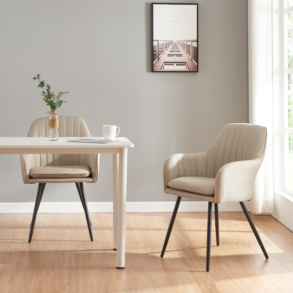 Chaise de salle à manger Kannonkoski par lot de 2 Beige [en.casa] - premiumXL