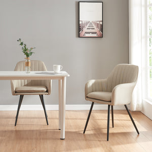 Sedia da pranzo Kannonkoski set da 2 Beige [en.casa] - premiumXL