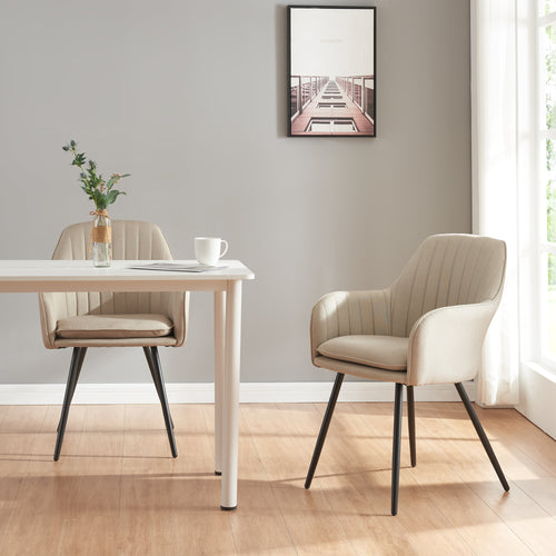 Sedia da pranzo Kannonkoski set da 2 Beige [en.casa] - premiumXL