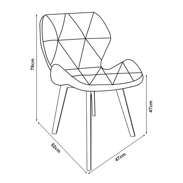 Set 6 Sedie Älmhult con Rivestimento in Similpelle Trapuntata [en.casa]