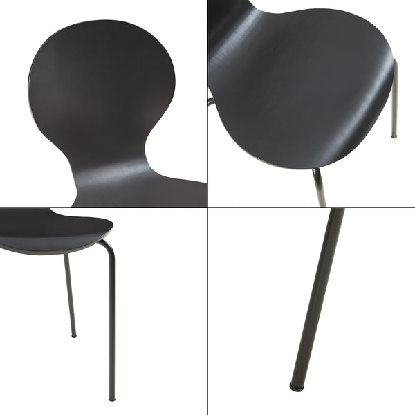 Set di 4 Sedie da Sala Etne Impilabili [en.casa] 