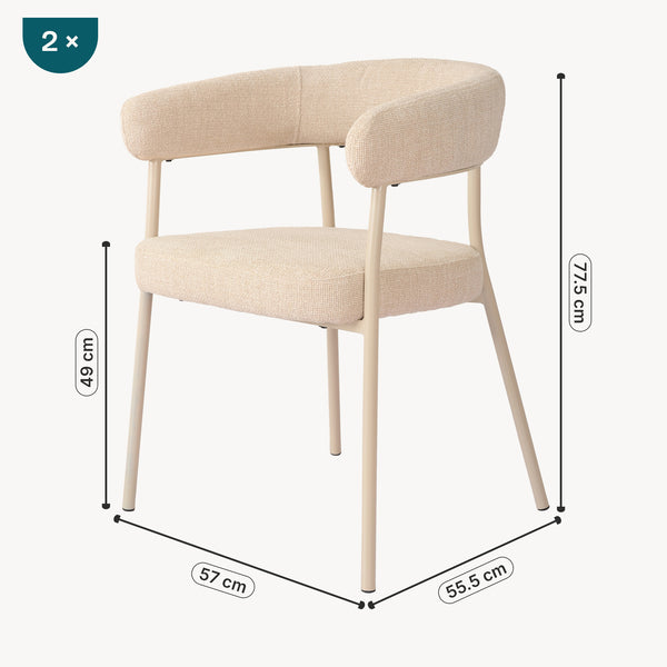 Lot de chaises de salle à manger Huk 78 x 57 x 56 cm [en.casa]