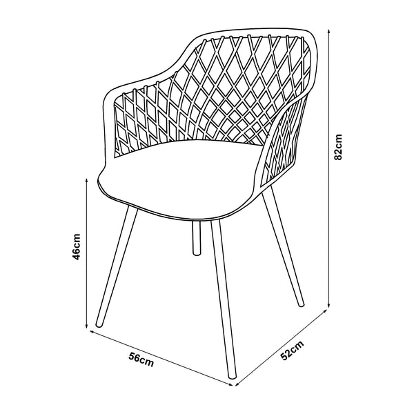 Set Kangasniemi di 2 Sedie da Sala Schienale a Rete - Vari Colori [en.casa] 