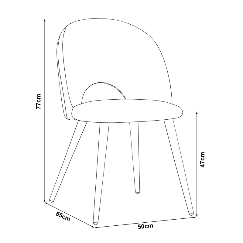 Schizzo in scala Set Karijoki di Sedie imbottite da Sala Pranzo con Rivestimento [en.casa] 