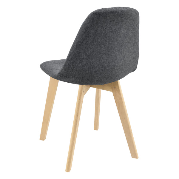 Set di 6 Sedie Imbottite per Sala di Pranzo/Attesa/Salotto/Studio - 6 Sedie in Stile Trapuntato - Rivestimento in Tessuto, Gambe in Legno di Faggio - Vari Colori 
