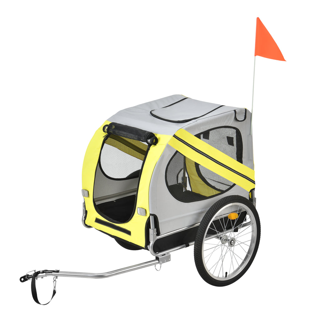 Remorque à vélo Max. 26 kg Transport de chiens Résistant aux intempéries Jaune/Bleu pro.tec - premiumXL