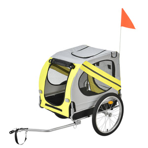 Remorque à vélo Max. 26 kg Transport de chiens Résistant aux intempéries Jaune/Bleu pro.tec - premiumXL