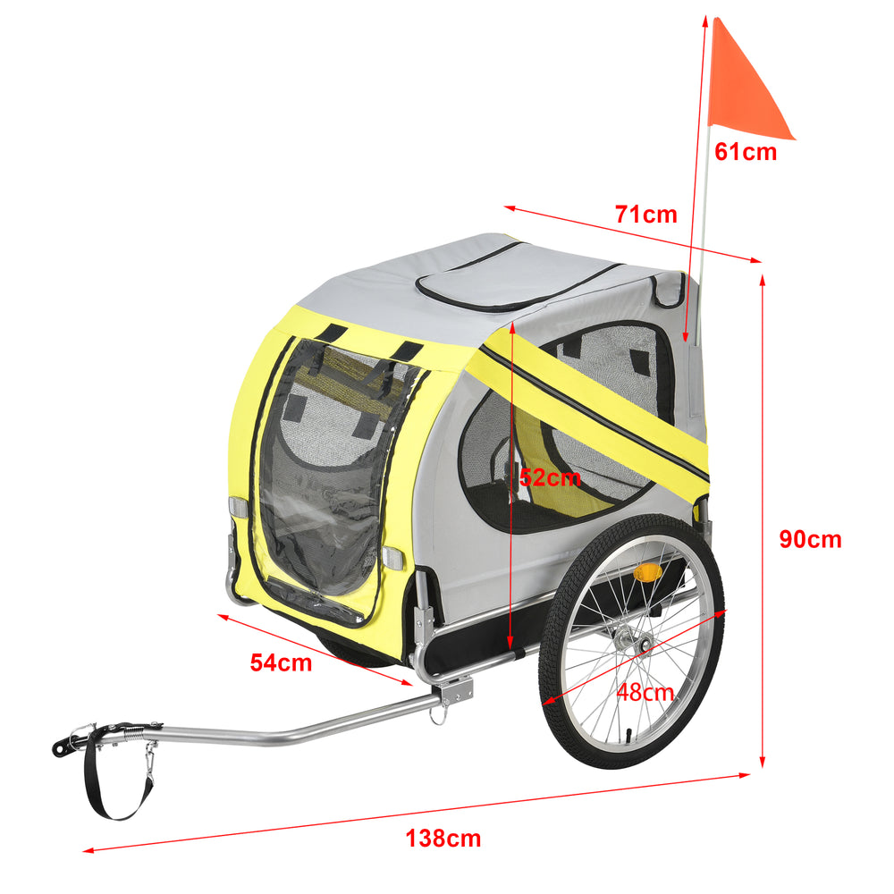 Remorque à vélo Max. 26 kg Transport de chiens Résistant aux intempéries Jaune/Bleu pro.tec - premiumXL