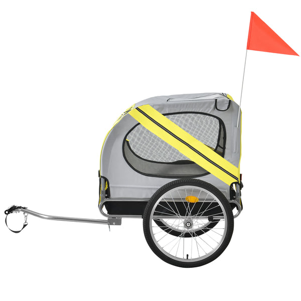 Remorque Vélo pour Chien Capacité 26 kg 138 x 71 x 90 cm Gris Noir [pro.tec]