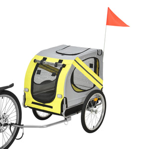 Remorque Vélo pour Chien Capacité 26 kg 138 x 71 x 90 cm Gris Noir [pro.tec]